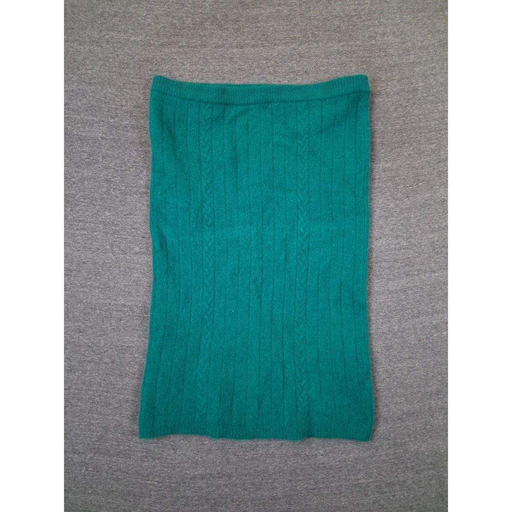 VTG Heirlooms Womens Skirt L Green Angora Lambswool Knit USA Made Cable